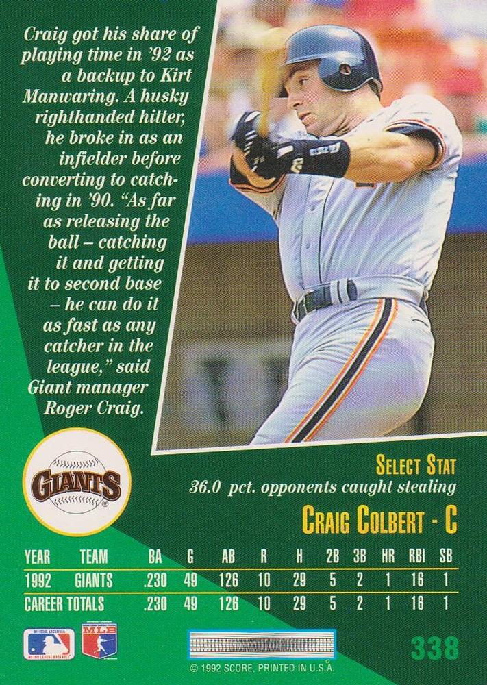 Craig Colbert  baseball card collectible - Main Image 2