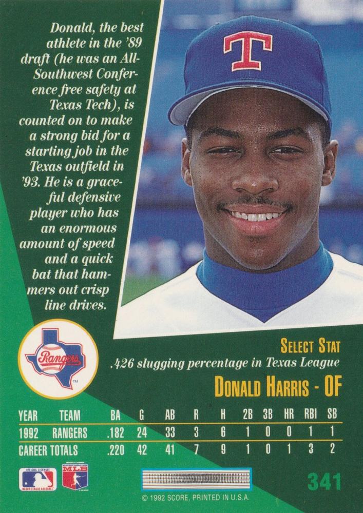 Donald Harris  baseball card collectible - Main Image 2