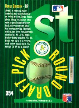 Benji Grigsby  baseball card collectible - Main Image 2