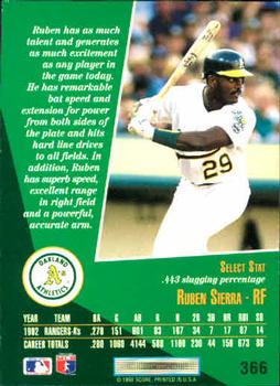 Ruben Sierra  baseball card collectible - Main Image 2