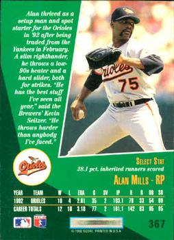 Alan Mills  baseball card collectible - Main Image 2