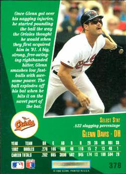 Glenn Davis  baseball card collectible - Main Image 2