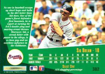 Sid Bream  baseball card collectible - Main Image 2