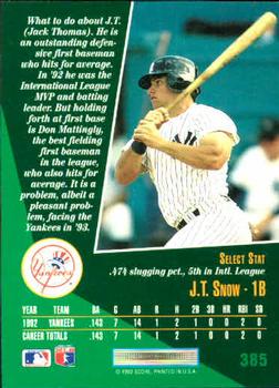 J.T. Snow  baseball card collectible - Main Image 2