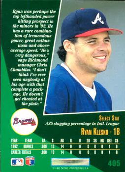 Ryan Klesko  baseball card collectible - Main Image 2