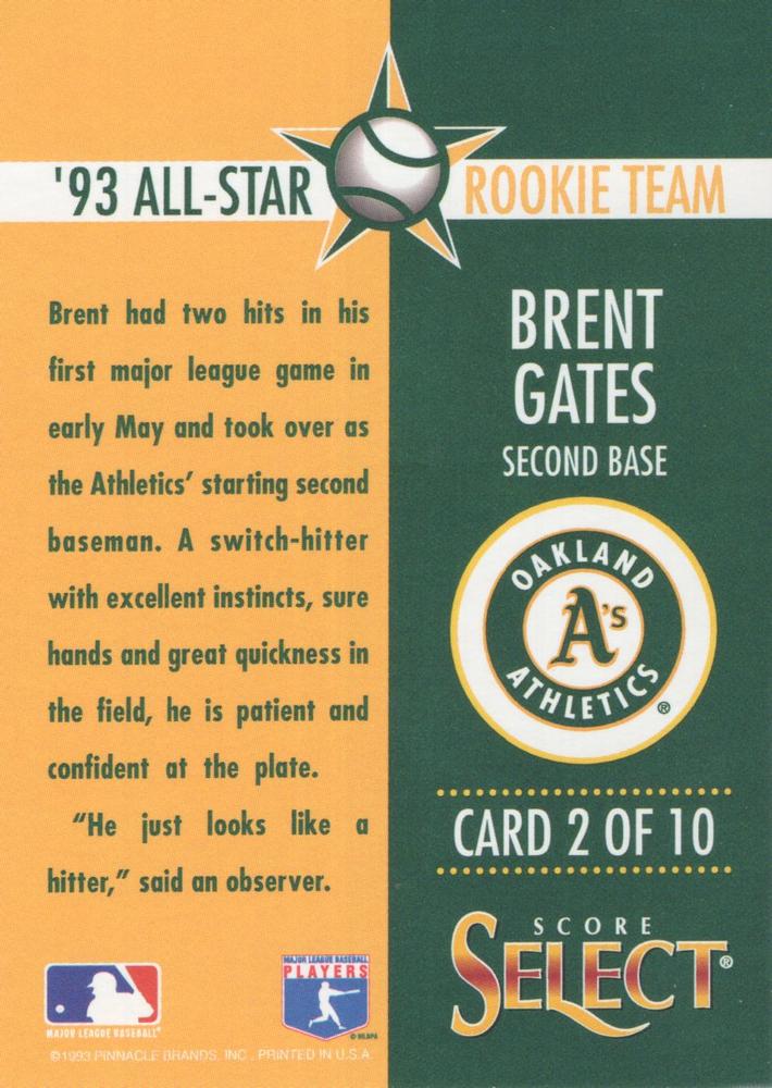 Brent Gates  baseball card collectible - Main Image 2