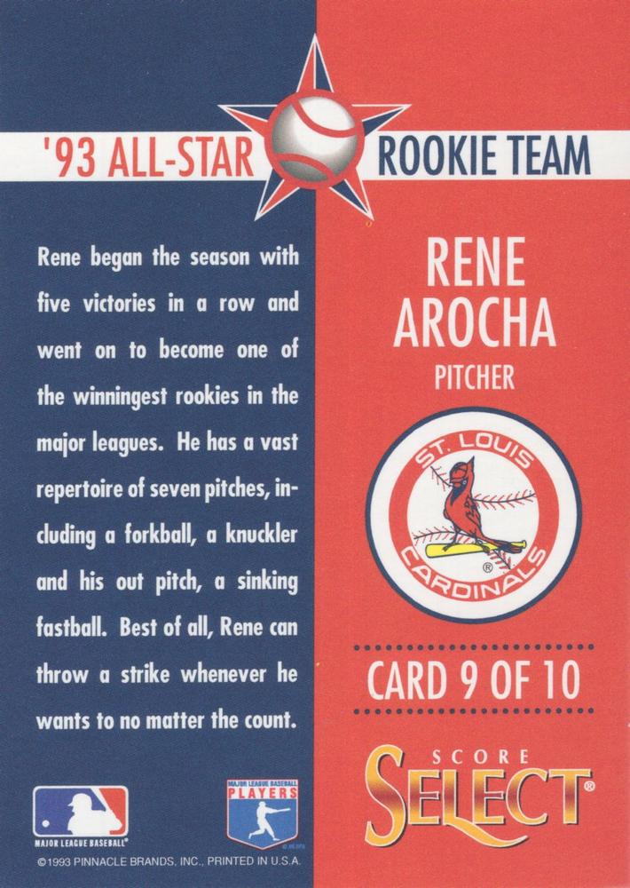Rene Arocha  baseball card collectible - Main Image 2