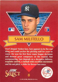 Sam Militello  baseball card collectible - Main Image 2