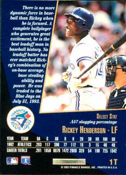 Rickey Henderson  baseball card collectible - Main Image 2