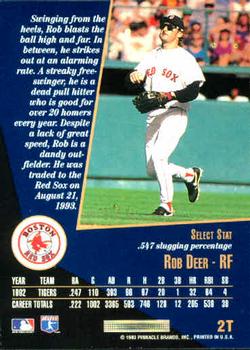 Rob Deer  baseball card collectible - Main Image 2