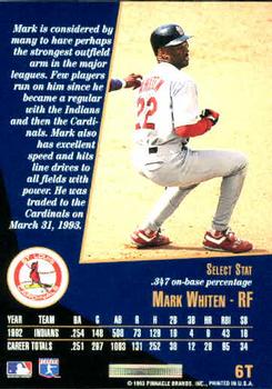 Mark Whiten  baseball card collectible - Main Image 2
