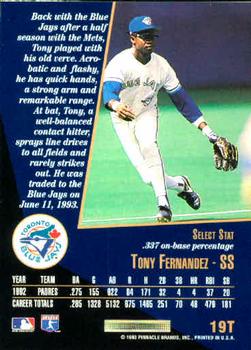 Tony Fernandez  baseball card collectible - Main Image 2