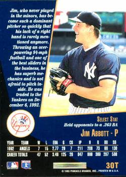 Jim Abbott  baseball card collectible - Main Image 2