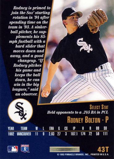 Rodney Bolton  baseball card collectible - Main Image 2