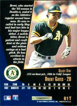 Brent Gates  baseball card collectible - Main Image 2