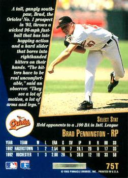 Brad Pennington  baseball card collectible - Main Image 2
