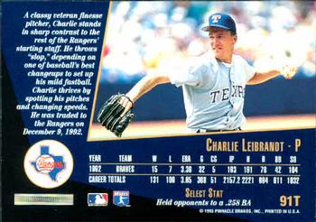 Charlie Leibrandt  baseball card collectible - Main Image 2