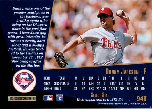 Danny Jackson  baseball card collectible - Main Image 2