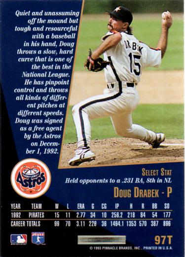 Doug Drabek  baseball card collectible - Main Image 2