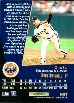 Greg Swindell  baseball card collectible - Main Image 2