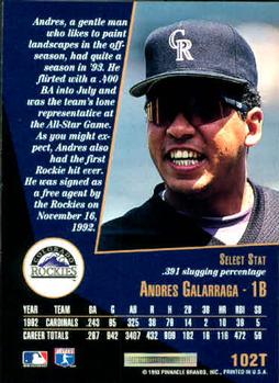 Andres Galarraga  baseball card collectible - Main Image 2