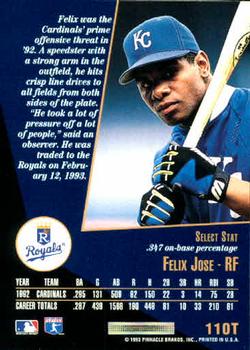 Felix Jose  baseball card collectible - Main Image 2