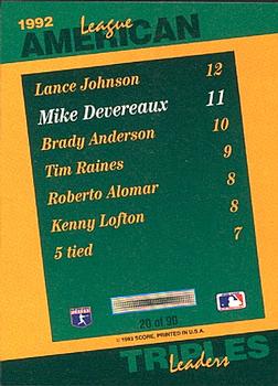 Mike Devereaux  baseball card collectible - Main Image 2