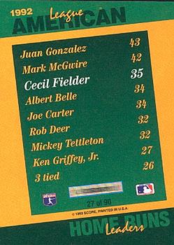 Cecil Fielder  baseball card collectible - Main Image 2