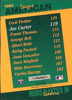 Joe Carter  baseball card collectible - Main Image 2