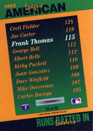 Frank Thomas  baseball card collectible - Main Image 2