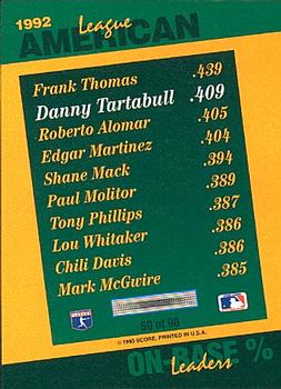 Danny Tartabull  baseball card collectible - Main Image 2