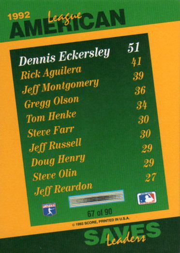 Dennis Eckersley  baseball card collectible - Main Image 2