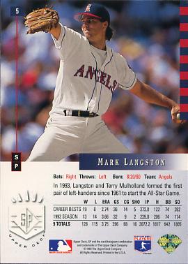Mark Langston  baseball card collectible - Main Image 2