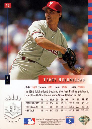 Terry Mulholland  baseball card collectible - Main Image 2