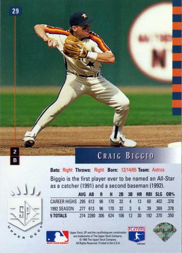 Craig Biggio  baseball card collectible - Main Image 2