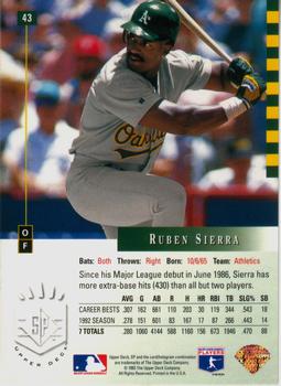 Ruben Sierra  baseball card collectible - Main Image 2
