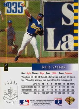 Greg Vaughn  baseball card collectible - Main Image 2