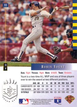 Robin Yount  baseball card collectible - Main Image 2