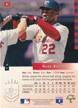 Mark Whiten  baseball card collectible - Main Image 2
