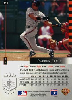 Darren Lewis  baseball card collectible - Main Image 2