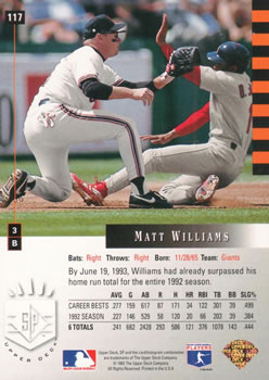 Matt Williams  baseball card collectible - Main Image 2