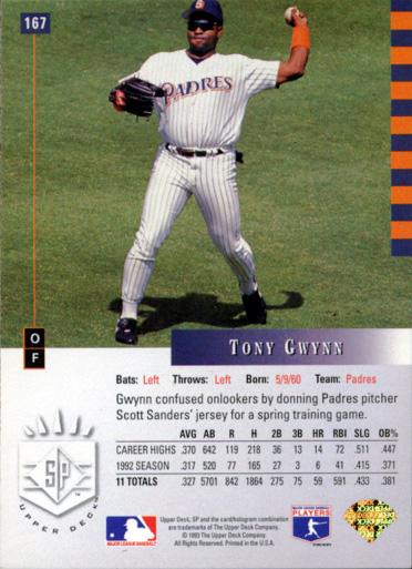 Tony Gwynn  baseball card collectible - Main Image 2