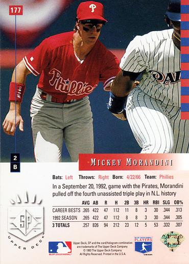 Mickey Morandini  baseball card collectible - Main Image 2
