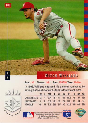 Mitch Williams  baseball card collectible - Main Image 2