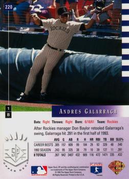 Andres Galarraga  baseball card collectible - Main Image 2