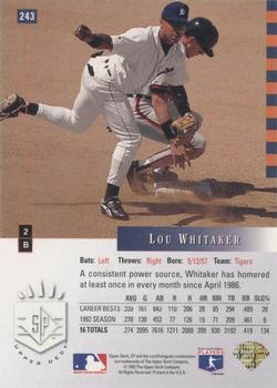Lou Whitaker  baseball card collectible - Main Image 2