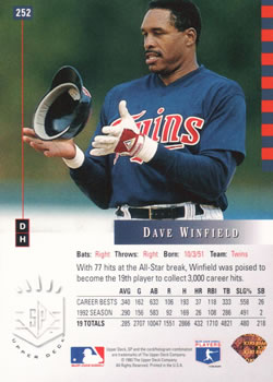 Dave Winfield  baseball card collectible - Main Image 2