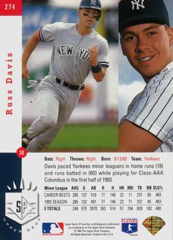 Russ Davis  baseball card collectible - Main Image 2