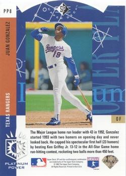 Juan Gonzalez  baseball card collectible - Main Image 2
