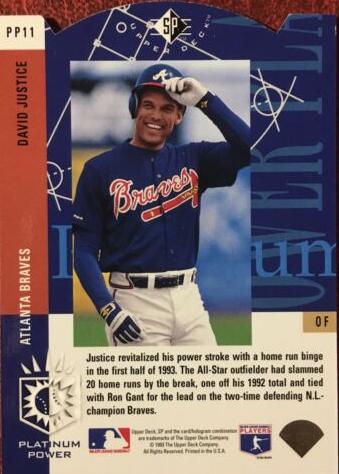 David Justice  baseball card collectible - Main Image 2